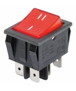 INTERRUPTOR HOSTELERIA CONMUTADO 6 PATILLAS CON LUZ ROJA