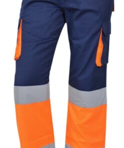 PANTALON ALTA VISIBILIDAD, MARINO/NARANJA